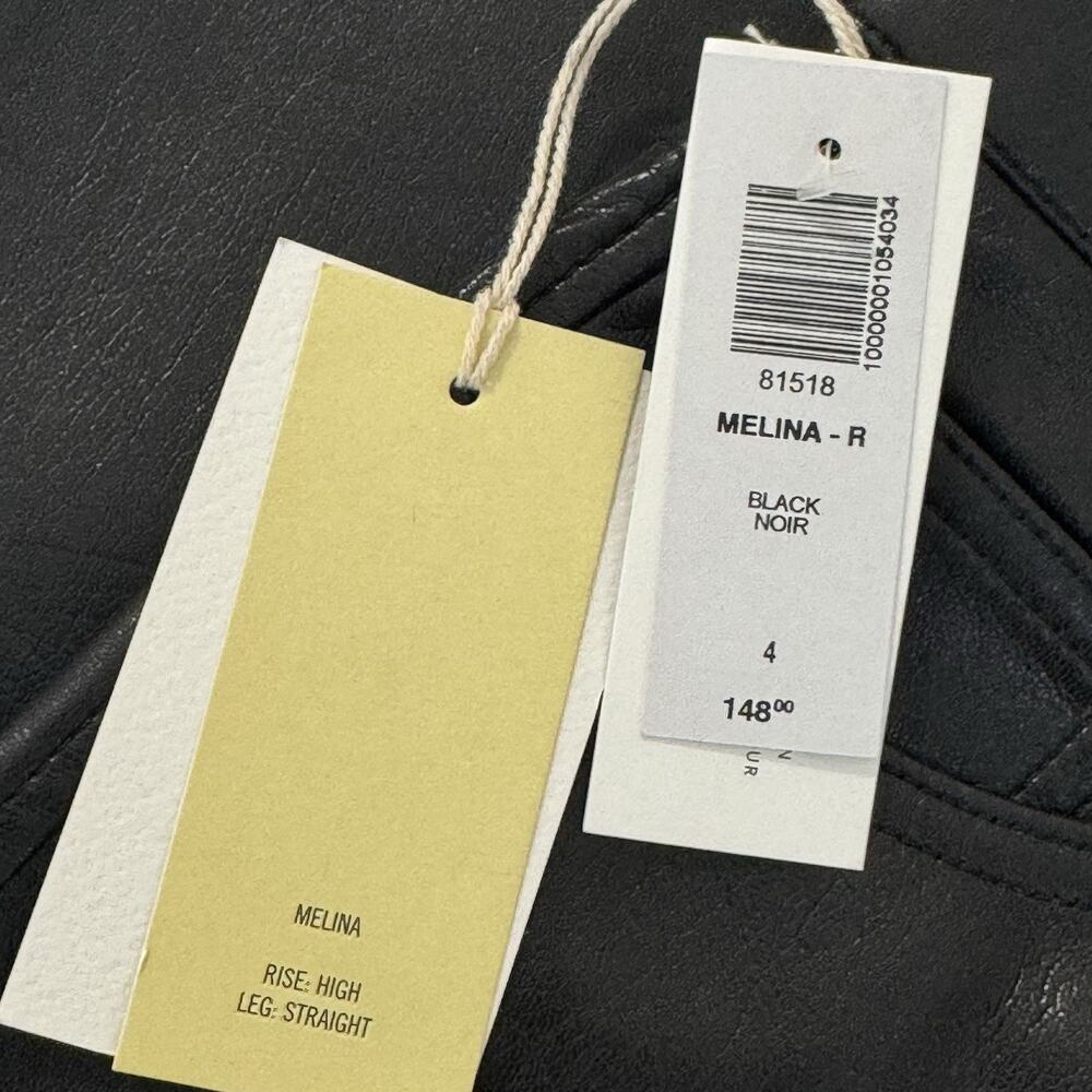 NWT Aritizia Wilfred The Melina Faux Leather Straight Pants Size 4 Black - Picture 12 of 14